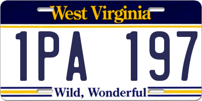 WV license plate 1PA197