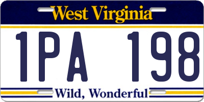 WV license plate 1PA198