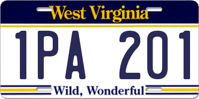 WV license plate 1PA201