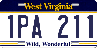 WV license plate 1PA211