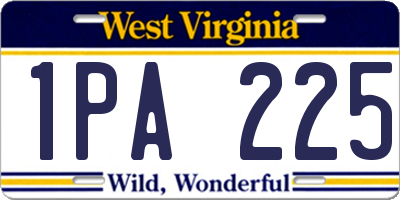 WV license plate 1PA225