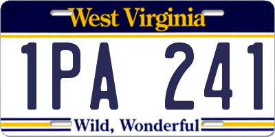 WV license plate 1PA241