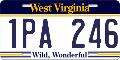 WV license plate 1PA246