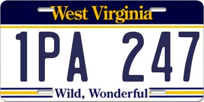 WV license plate 1PA247