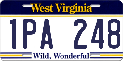 WV license plate 1PA248