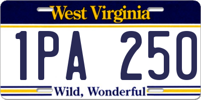 WV license plate 1PA250