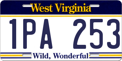 WV license plate 1PA253