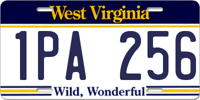 WV license plate 1PA256