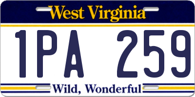 WV license plate 1PA259