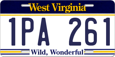 WV license plate 1PA261