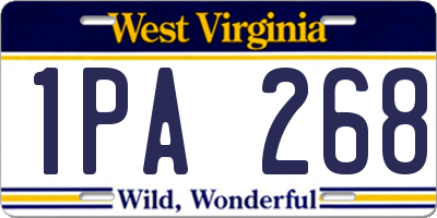 WV license plate 1PA268