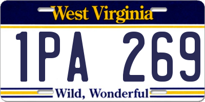 WV license plate 1PA269