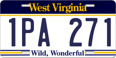 WV license plate 1PA271