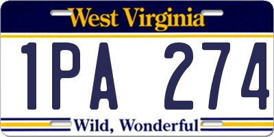 WV license plate 1PA274