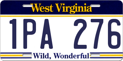 WV license plate 1PA276