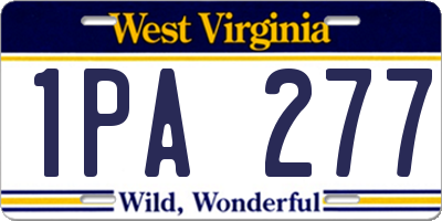 WV license plate 1PA277