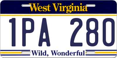 WV license plate 1PA280
