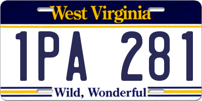 WV license plate 1PA281