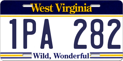 WV license plate 1PA282