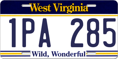 WV license plate 1PA285