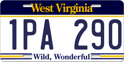 WV license plate 1PA290