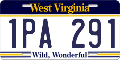 WV license plate 1PA291