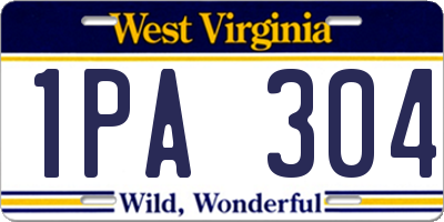 WV license plate 1PA304