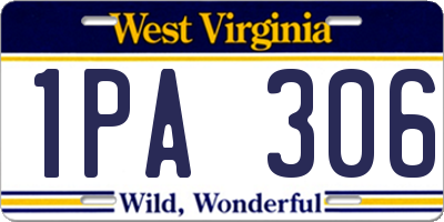 WV license plate 1PA306