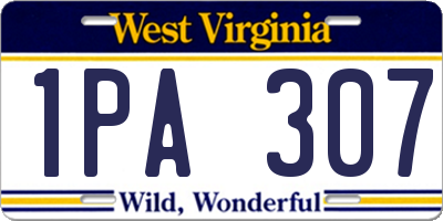 WV license plate 1PA307