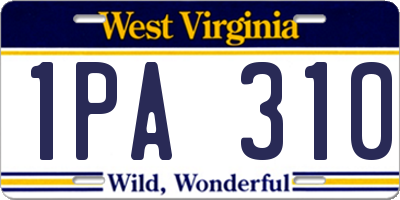 WV license plate 1PA310