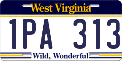 WV license plate 1PA313