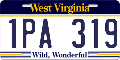 WV license plate 1PA319