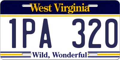 WV license plate 1PA320
