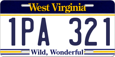 WV license plate 1PA321