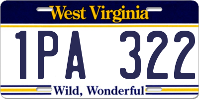 WV license plate 1PA322