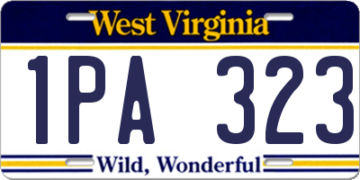 WV license plate 1PA323