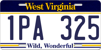 WV license plate 1PA325