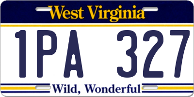 WV license plate 1PA327