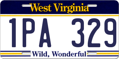 WV license plate 1PA329
