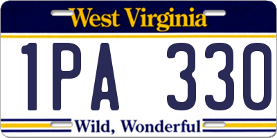 WV license plate 1PA330