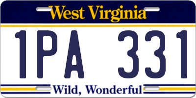 WV license plate 1PA331