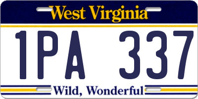 WV license plate 1PA337