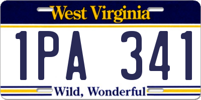 WV license plate 1PA341