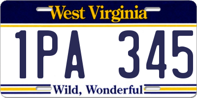 WV license plate 1PA345