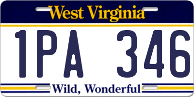 WV license plate 1PA346