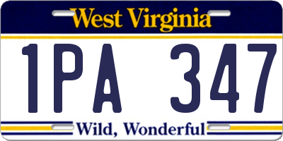WV license plate 1PA347