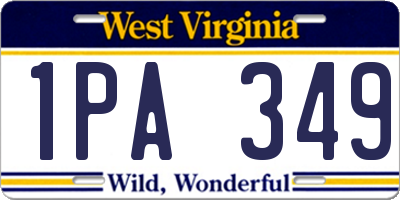 WV license plate 1PA349