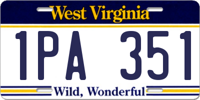 WV license plate 1PA351