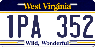 WV license plate 1PA352