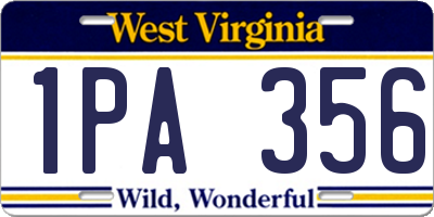 WV license plate 1PA356